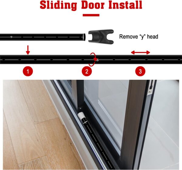 SECURITYMAN 2-in-1 Door Security Bar & Sliding Patio Door Se...