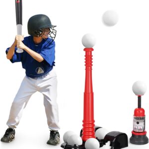 T Ball Set, Tee Ball Set for Kids 3-5 with 6 Large Baseballs...