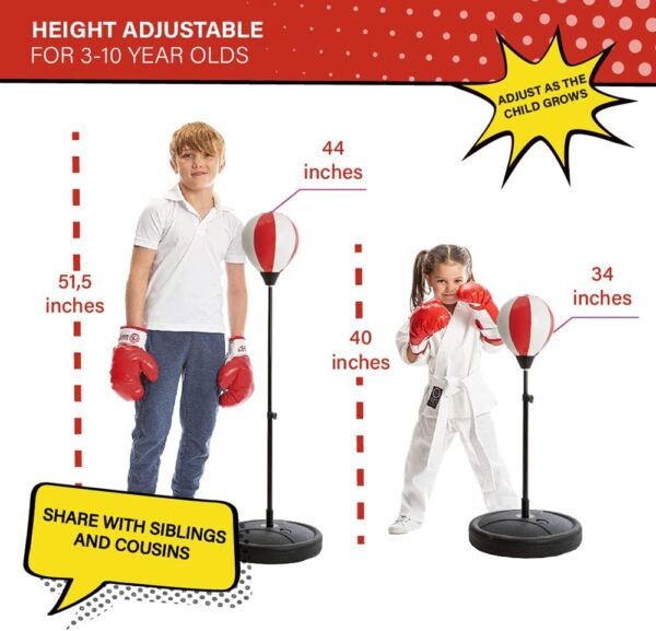 Whoobli Punching Bag for Kids Incl Boxing Gloves | 3-10 Year...