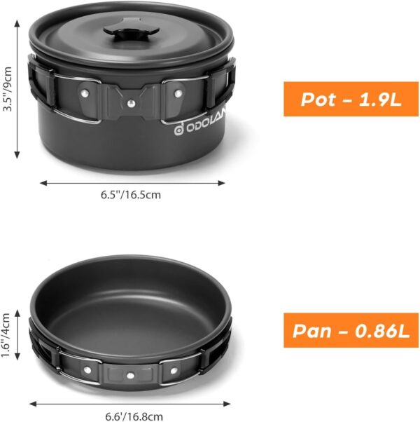 Odoland 16pcs Camping Cookware Set with Folding Camping Stov...