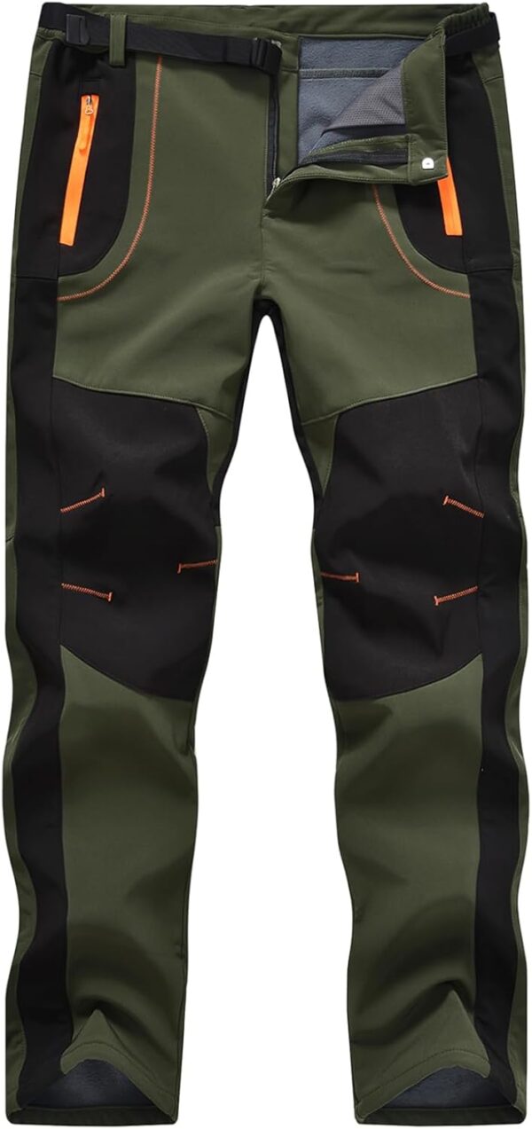 TBMPOY Men's Snow Ski Hiking Pants Waterproof Winter Fleece ...