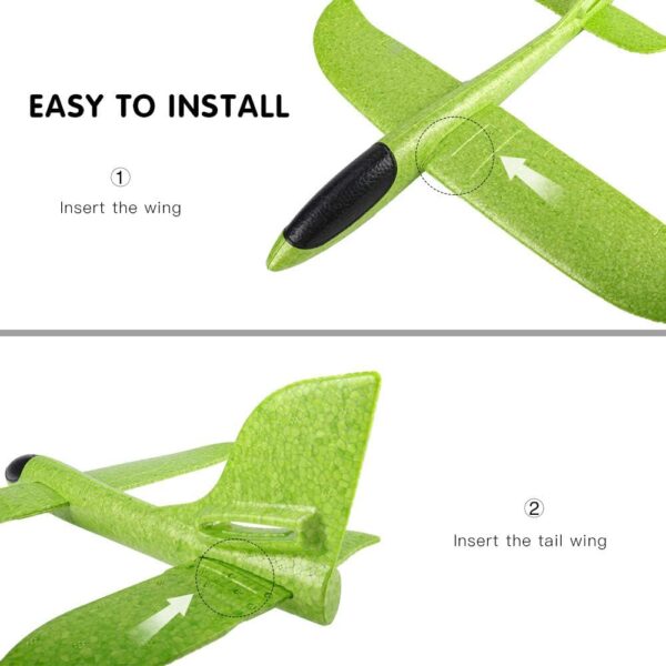 BooTaa 4 Pack Airplane/Flying Toys, 17.5" Large Throwing Foa...