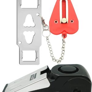 Portable Door Lock & Door Stop Alarm Set, Dual Protection Ho...
