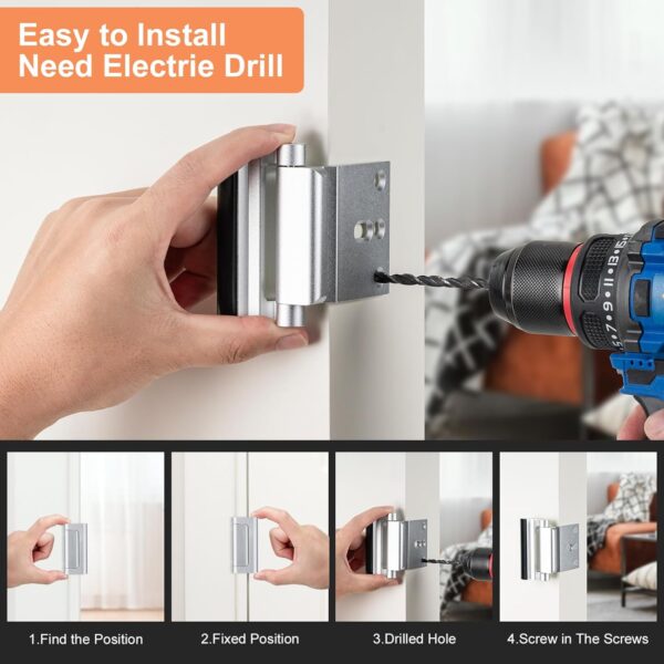 2 Pack Home Security Door Lock,Childproof Door Reinforcement...