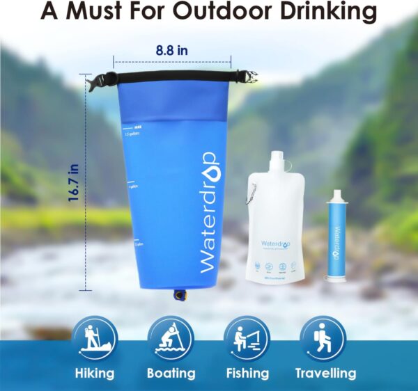 Waterdrop Gravity Water Filter Straw, Camping Water Filtrati...