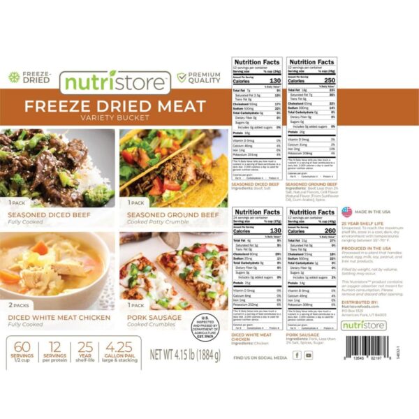 Nutristore Emergency Buckets | Premium Freeze-Dried Meats | ...