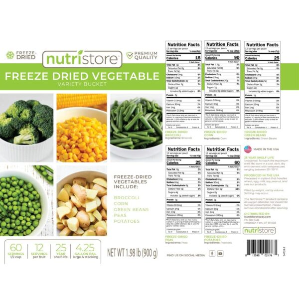 Nutristore Emergency Buckets | Premium Freeze-Dried Vegetabl...