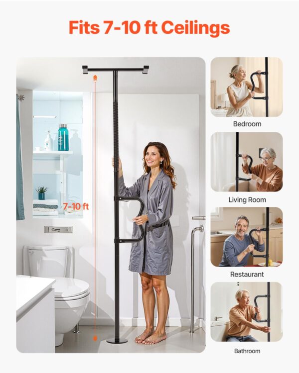 VEVOR Floor-to-Ceiling Transfer Pole, Tension Mounted Bathro...