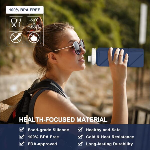 Collapsible Water Bottles, Silicone Foldable Portable Water ...