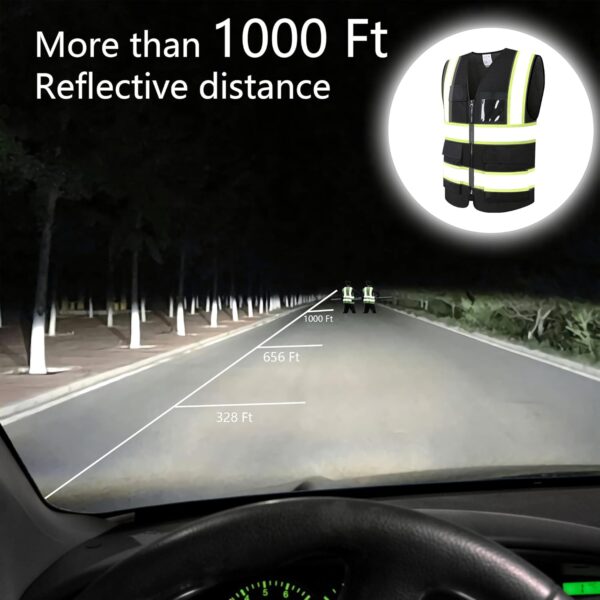 Reflective High Visibility Safety Vest for Men Women with Po...