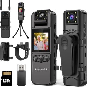 Body Camera with Audio and Video Recording 1080P FHD Mini Po...