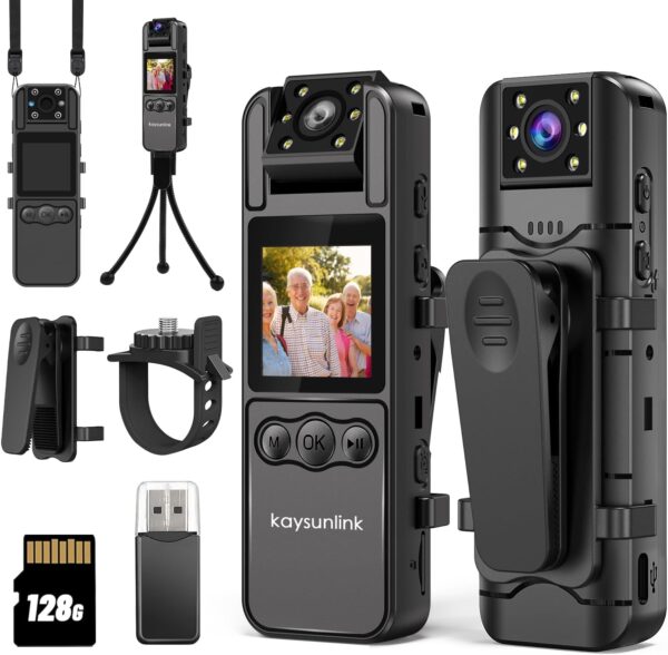 Body Camera with Audio and Video Recording 1080P FHD Mini Po...