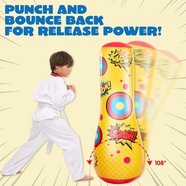 2 Pack Inflatable Bopper, 47 Inches Kids Punching Bag with B...