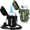 2 Pack Waterproof Lighter Outdoor Windproof Torch Lighter Du...