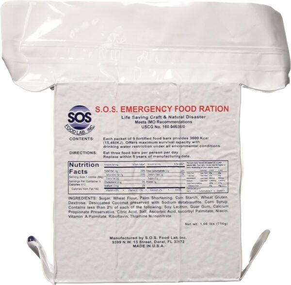 S.O.S. Rations Emergency 3600 Calorie Food Bar (Cinnamon + C...