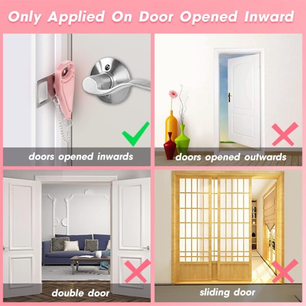 AceMining Portable Door Lock Home Security Door Locker Trave...