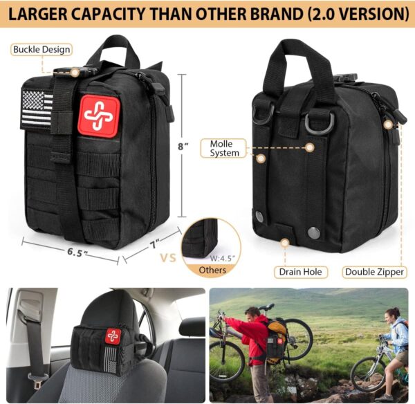 Survival Kit, 250Pcs Survival Gear First Aid Kit with Molle ...