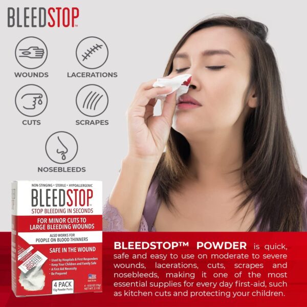 BleedStop First Aid Powder for Blood Clotting, Trauma Kit, ...