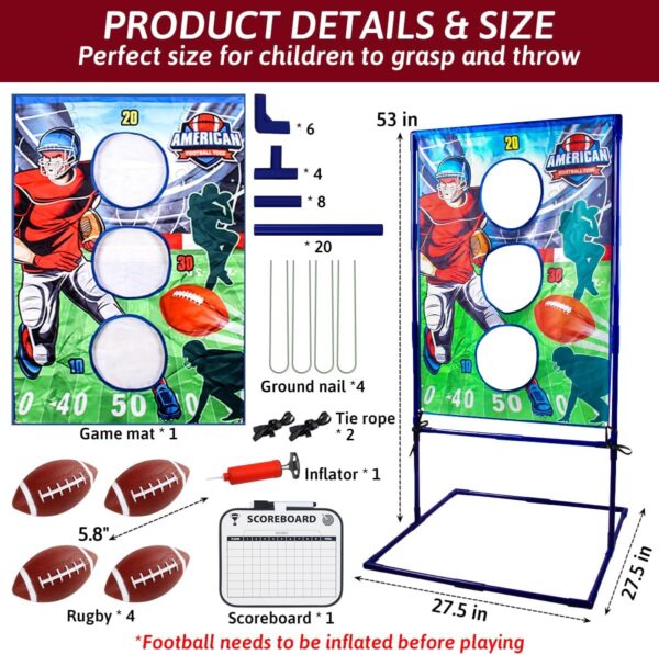 Football Toss Game with 4 Inflatable Balls, Football Throwin...