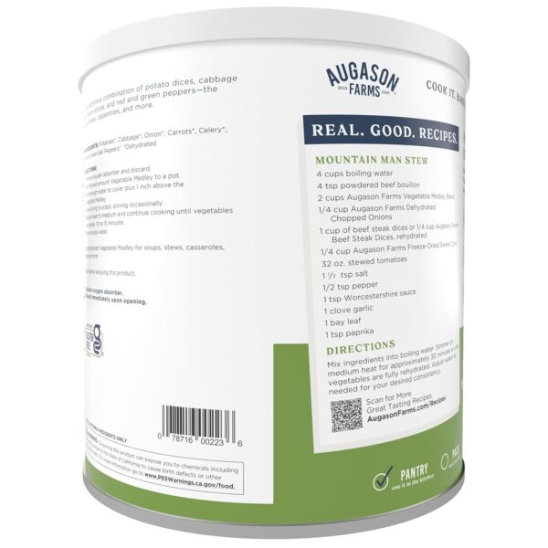 Augason Farms Vegetable Medley Blend Can, Emergency Food Sup...