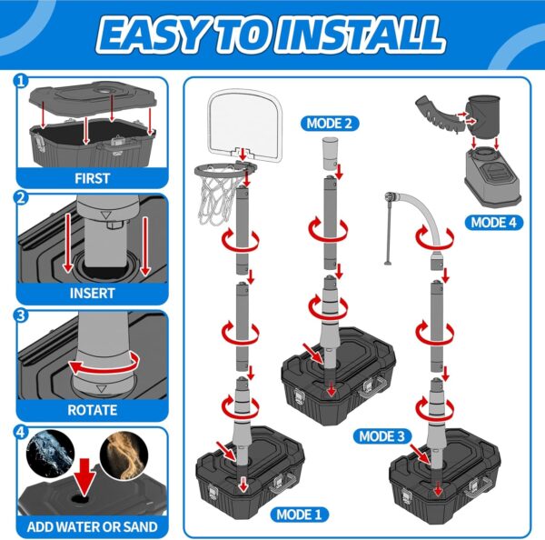 4 in 1 Basketball Hoop for Kids 1-3, 3-5, Toddler Basketball...