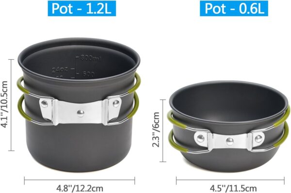 Odoland Camping Cookware Stove Carabiner Canister Stand Trip...