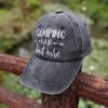Waldeal Embroidered Camping Hair Don't Care Hat Adjustable W...