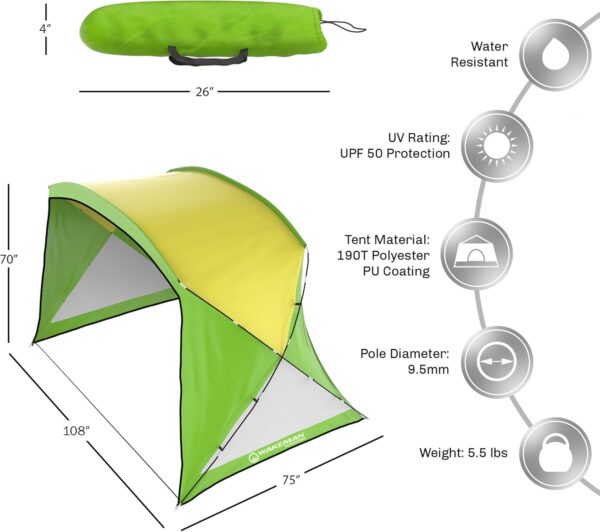 Beach Tent Sun Shelter - Sport Umbrella - UV Protection and ...