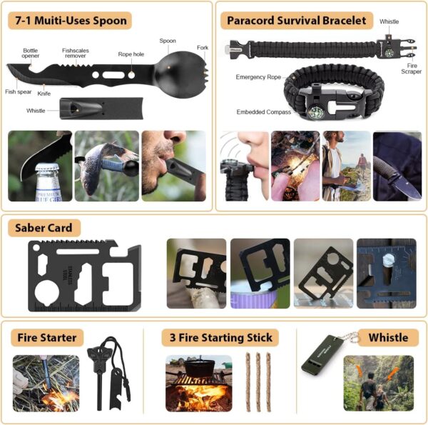 Survival Kit, 250Pcs Survival Gear First Aid Kit with Molle ...