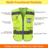 TCCFCCT Security Vest for Men Women 9 Pockets High Visibilit...