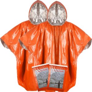 2025 Thickened Emergency Rain Poncho with Mylar Blanket Line...