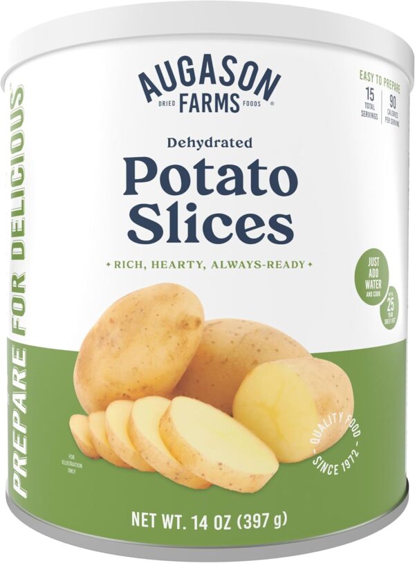 Augason Farms Dehydrated Potato Slices Can, Emergency Food S...