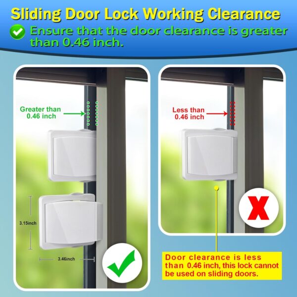 Sliding Door Lock, 2 Pack Child Safety Sliding Glass Door Lo...
