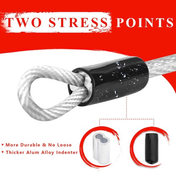 1/8inch Stainless Steel Security Cable 4/6/10/15FT Luggage L...