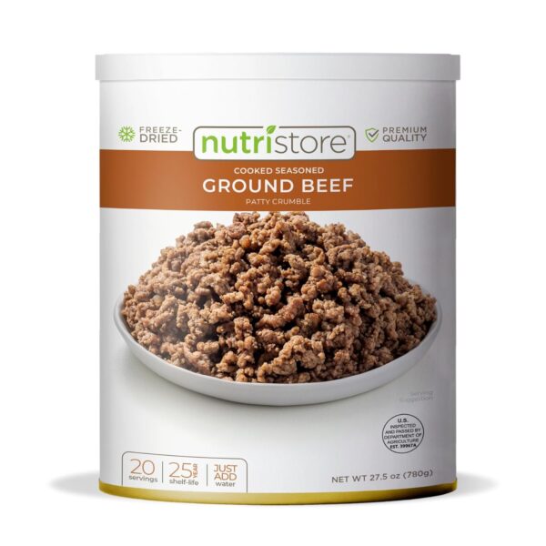 Nutristore Freeze Dried Ground Beef | Pre-Cooked Hamburger M...