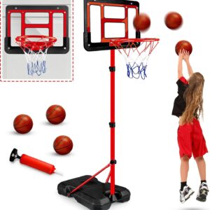 Kids Basketball Hoop with Stand, Adjustable Basketball Set, ...
