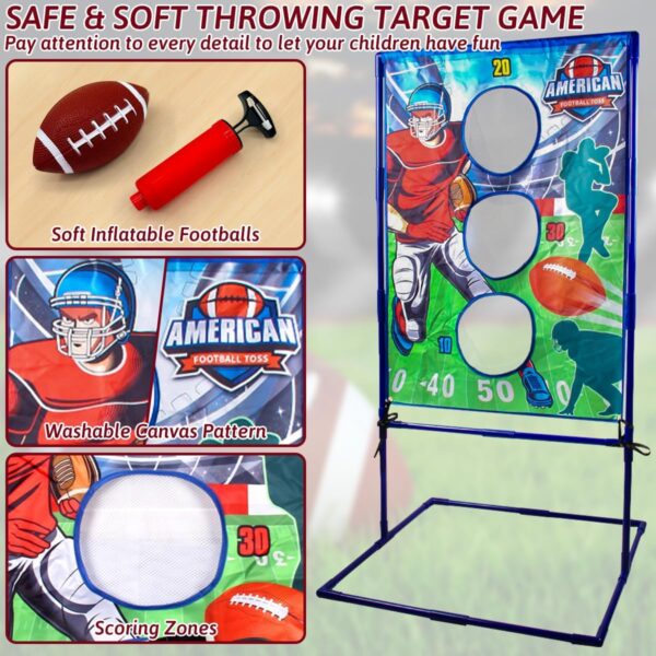 Football Toss Game with 4 Inflatable Balls, Football Throwin...