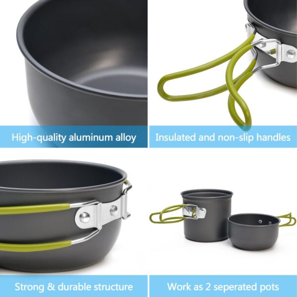 Odoland Camping Cookware Stove Carabiner Canister Stand Trip...