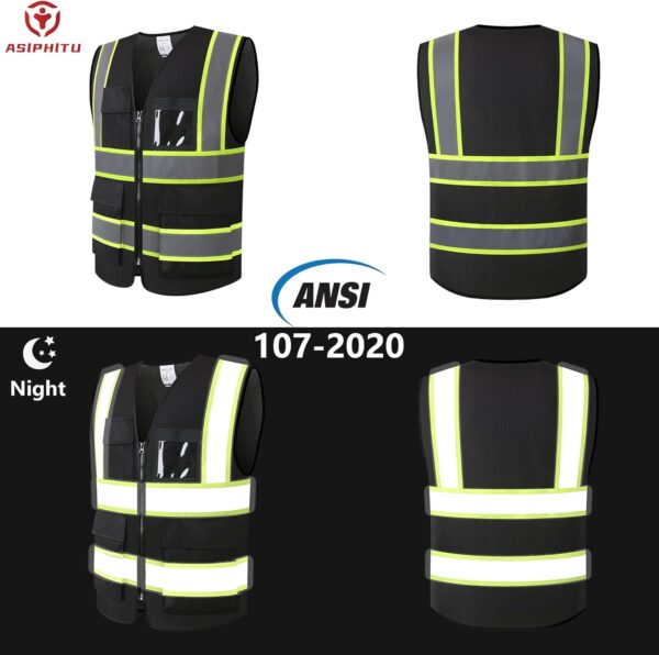 Reflective High Visibility Safety Vest for Men Women with Po...