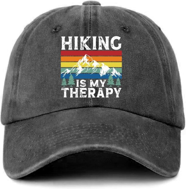Funny Camping Hats Hiking is My Therapy Colorful Printed Bas...