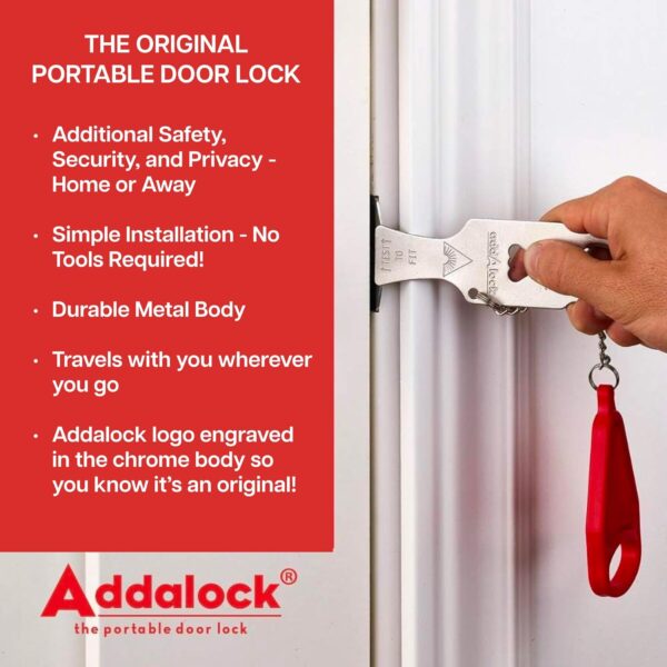 Addalock The Original Portable Door Lock for Travel & Home S...