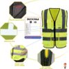 Reflective Security Safety Vests Heavy Duty with 7 Pockets a...
