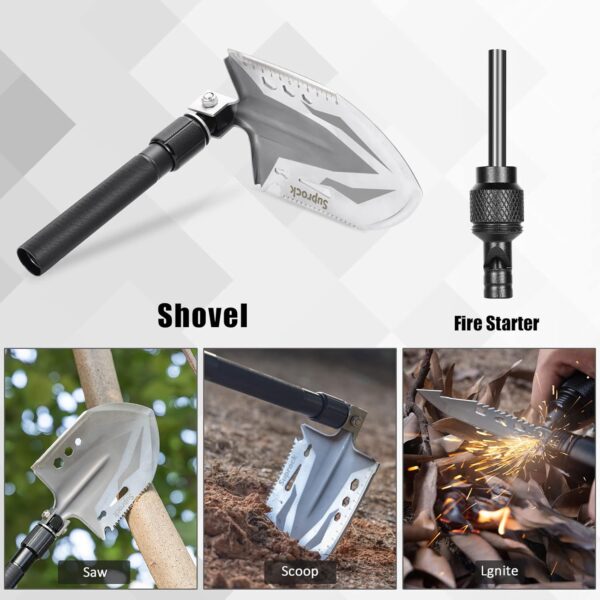 Military-Grade Survival Shovel High Carbon Steel Tactical Sh...