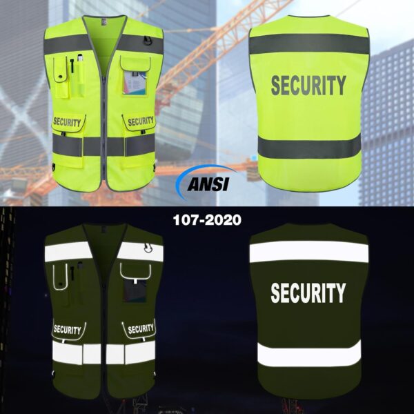 TCCFCCT Security Vest for Men Women 9 Pockets High Visibilit...
