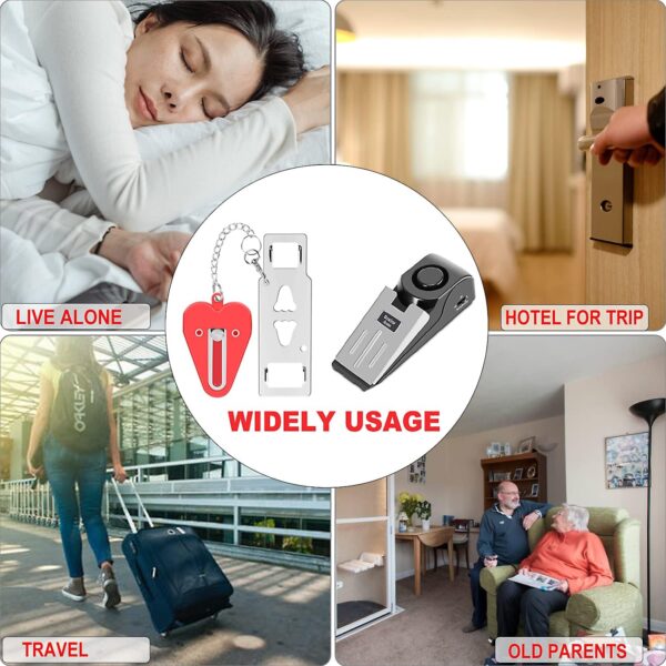 Portable Door Lock & Door Stop Alarm,Dual Protection Securit...