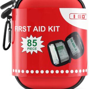 I GO 85 Pieces Hard Shell Mini Compact First Aid Kit, Small ...