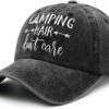 Waldeal Embroidered Camping Hair Don't Care Hat Adjustable W...