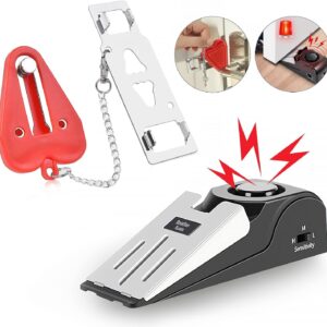 Portable Door Lock & Door Stop Alarm,Dual Protection Securit...