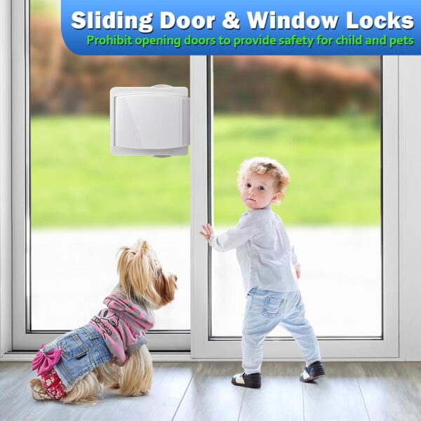 Sliding Door Lock, 2 Pack Child Safety Sliding Glass Door Lo...
