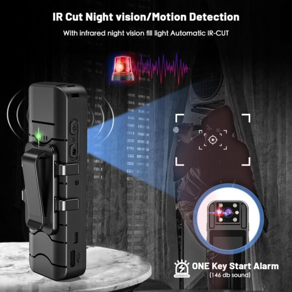 Body Camera with Audio and Video Recording 1080P FHD Mini Po...